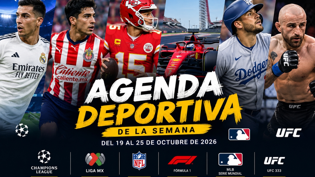 agenda deportiva de la semana 19 al 25 de octubre